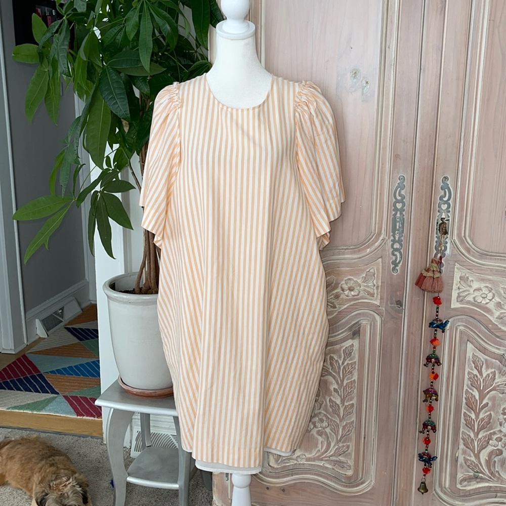 FINAL SALE! Marie Oliver Peach / White Striped Dress